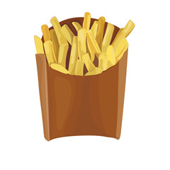 Fries fries in a brown box