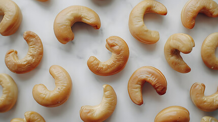 Cashews, a versatile ingredient, are commonly used in various cuisines to enhance dishes. Whether baked into goods or enjoyed as a snack, this staple food adds a rich and nutty flavor to recipes - obrazy, fototapety, plakaty