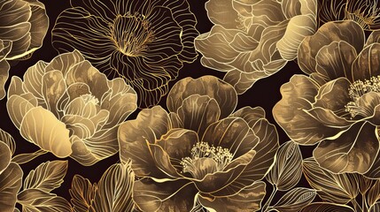 An exquisite luxury gold floral background vector