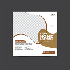 Real Estate Social Media Post Template,  Editable Post Template Social Media Banners, Post Design Template.