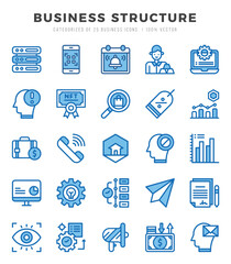 Collection of Business Structure 25 Two Color Icons Pack.