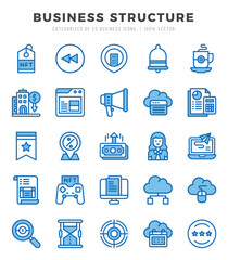 Business Structure Icon Pack 25 Vector Symbols for Web Design.