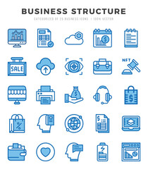 Set of Two Color Business Structure Icons. Two Color art icon. Vector illustration