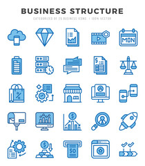 Business Structure elements. Two Color web icon set. Simple vector illustration.