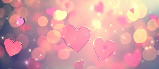 pink heart with bokeh background