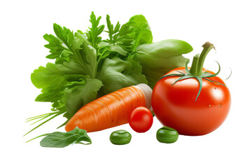 vegetables on a white background