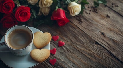 lovers with coffee and cookies