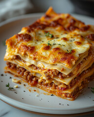 Classic Homemade Lasagna Layered with Cheese and Herbs
