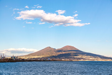 View of Mount Vesuvius from the city of Naples, Campania, Italy - 767374563