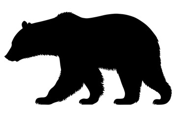 Bear wild animal silhouettes on the white background. Grizzly bear,  polar bear, California bear
 silhouette, flat vector icon for animal wildlife apps and websites