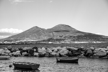 View of Mount Vesuvius from the city of Naples, Campania, Italy - 767375394