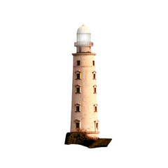 Lighthouse beacon and searchlight beam in PNG isolated on transparent background