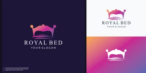 Fotobehang premium bed royal logo, luxury design logo bed for business of company. © ulhaq_std
