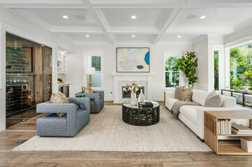 Interior shot of a living room of a luxury home