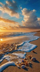 Wallpaper for phone, sea and shells