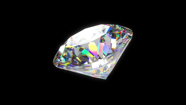 Abstract Diamonds Rotating. Shiny Diamonds And Dark Background.