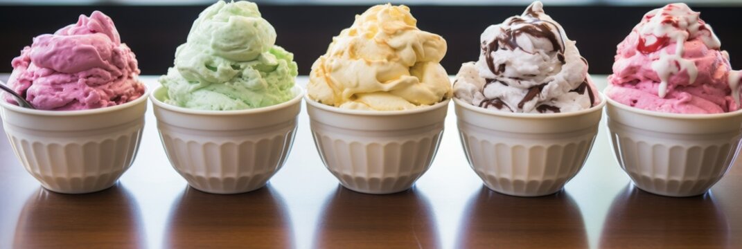 Tempting ice cream banner with a variety of colors and space for personalized text