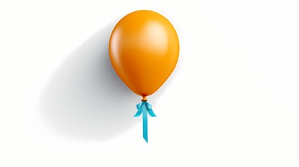 High-quality mockup showcasing a single vibrant balloon with a ribbon, floating gracefully against a pure white background.