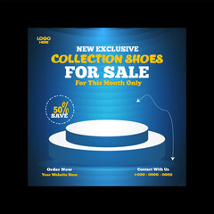 Fototapeta premium Shoes sale for social media banner and post template design