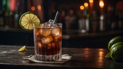 Cuba Libre Cocktail at the beach bar.