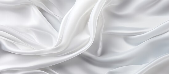 Fototapeta premium An image showcasing a white silk fabric up close, highlighting its incredibly soft texture