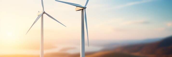 Obraz premium Detailed close-up of modern wind turbine generating electricity with ample copy space for text