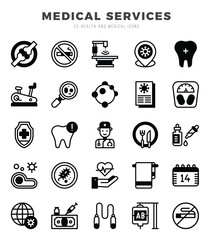 icons set. MEDICAL SERVICES for web. app. vector illustration.