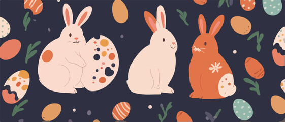 Easter Delights. Flat Vector Illustration Design for Celebrating Easter Day.