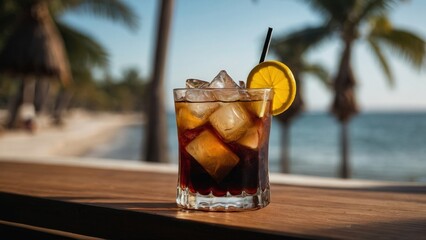 Cuba Libre Cocktail at the beach bar.