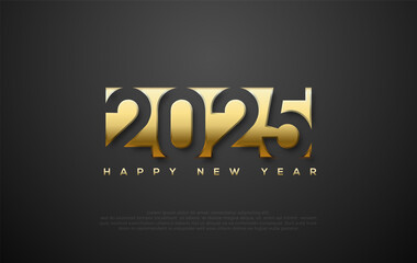 New Year 2025 Vector. With white numbers in a soft red background. Premium vectors for greetings, celebrations and welcome the new year 2025.