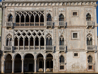  Ca d'Oro palace on Grand Canal, the seat of the Galleria Giorgio Franchetti museum. Venice, Italy