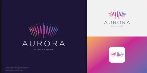 Foto op Canvas vector illustration of Aurora logo with gradient color branding design. © ulhaq_std