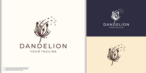 Dandelion Logo Template can be use for general company name. - obrazy, fototapety, plakaty