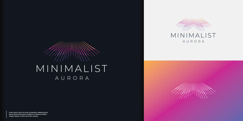 minimalist abstract aurora logo illustration gradient color branding.