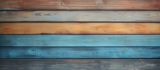 A closeup of a hardwood plank wall with a rainbow of wood stain tints and shades creating a beautiful pattern on the building material