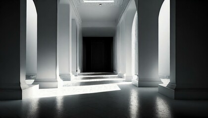 Modern Serenity: 3D White Interior Background