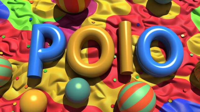 A single-colored background with the word "Polo" on it is shown in the image.