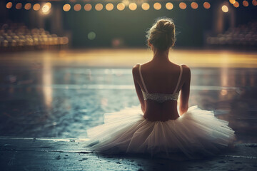 Graceful Ballerina Awaiting Her Moment In The Spotlight Banner