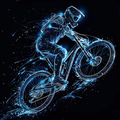 Obraz premium Mountain bike, downhill bike. Design of clothes, albums, notebooks. Sports banners, postcards