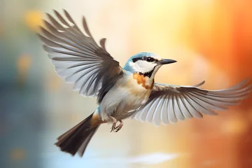 Foto op Plexiglas Flying Bird with motion blurred background, flying bird, bird in the air, flying bird © MrJeans
