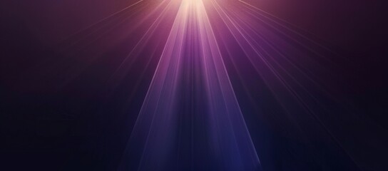 Obraz premium A dark abstract with a corner light radiating purple rays through a pitch-black background.
