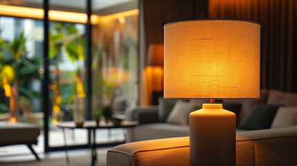 Modern Lamp Detail in Stylish Living Room
 - obrazy, fototapety, plakaty
