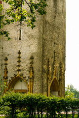 Cathedral in Kegums in Latvia on the banks of the Daugava. Centenary walls of the cathedral. - 767398760