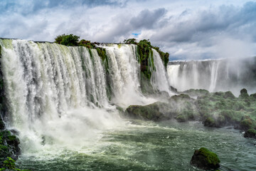 View of Beautiful Iguazu waterfalls in Argentina.
