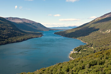 Fototapeta na wymiar Wild scenery of the Tierra del Fuego National Park, Ushuaia Argentina
