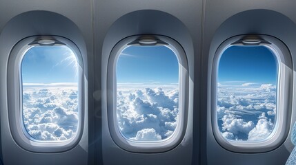 Expansive Sky and Cloud Formation as Seen from Inside an Aircraft
