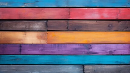 Abstract rainbow colored lgbt wooden table floor texture background panorama banner