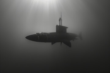 Silent Predator of the Depths: A Submarines Mystic Underwater Banner