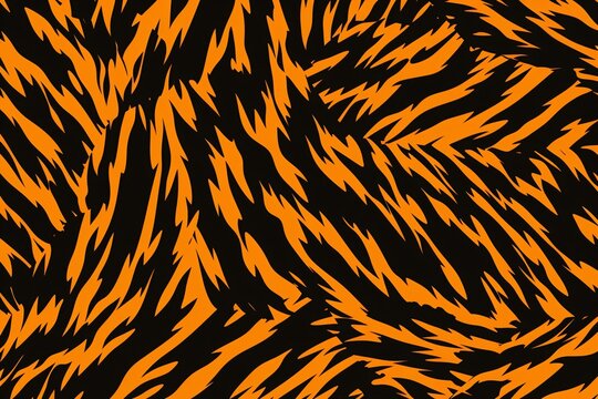 Tiger Skin Background, Tiger Skin Pattern, Tiger Stripes Pattern, Tiger Skin Texture, Animals Skin Background, Tiger Skin Print, Wild animal hide, AI Generative