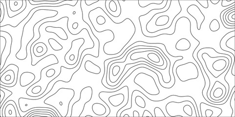 Contour map background. Geography scheme and terrain. Topography grid map. Stylized topographic contour map. Geographic line mountain relief. Abstract lines or wavy backdrop background.